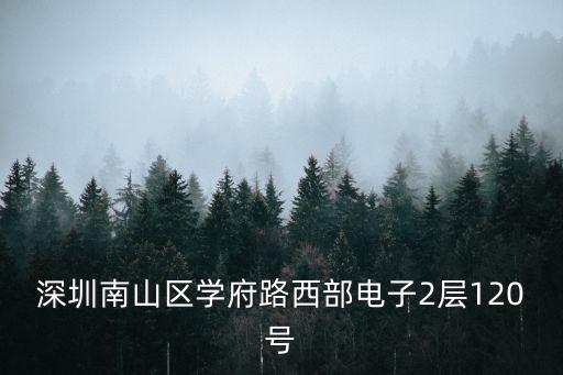 深圳南山區學府路西部電子2層120號