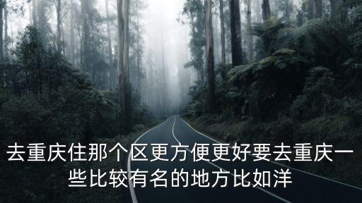 去重慶住那個(gè)區(qū)更方便更好要去重慶一些比較有名的地方比如洋