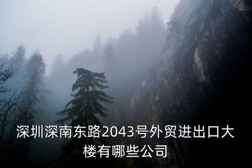 深圳深南東路2043號(hào)外貿(mào)進(jìn)出口大樓有哪些公司