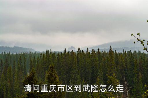 請問重慶市區到武隆怎么走