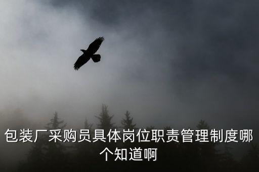 包裝廠采購員具體崗位職責管理制度哪個知道啊