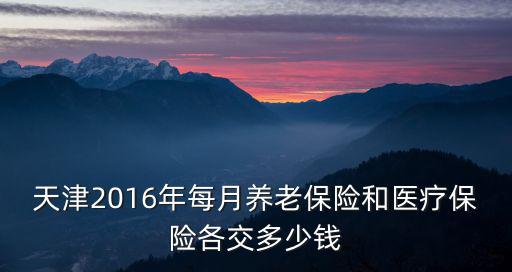 天津2016年每月養(yǎng)老保險(xiǎn)和醫(yī)療保險(xiǎn)各交多少錢