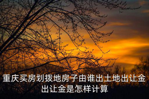 重慶買房劃撥地房子由誰出土地出讓金出讓金是怎樣計算