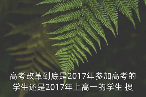 高考改革到底是2017年參加高考的學(xué)生還是2017年上高一的學(xué)生 搜
