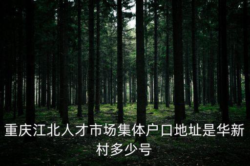 重慶江北人才市場(chǎng)集體戶口地址是華新村多少號(hào)