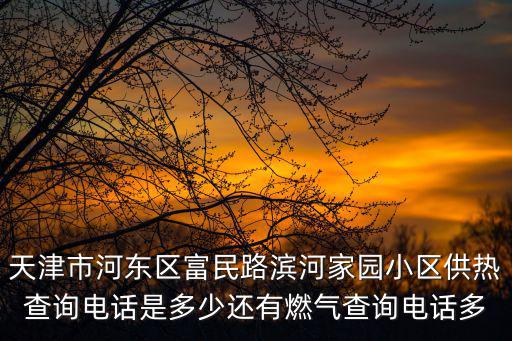 天津市河東區富民路濱河家園小區供熱查詢電話是多少還有燃氣查詢電話多