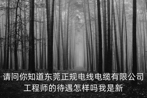 請問你知道東莞正規(guī)電線電纜有限公司工程師的待遇怎樣嗎我是新