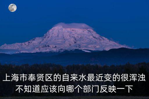 上海市奉賢區的自來水最近變的很渾濁不知道應該向哪個部門反映一下