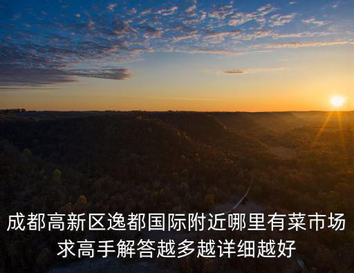 成都高新區逸都國際附近哪里有菜市場求高手解答越多越詳細越好