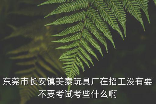 東莞市長安鎮美泰玩具廠在招工沒有要不要考試考些什么啊