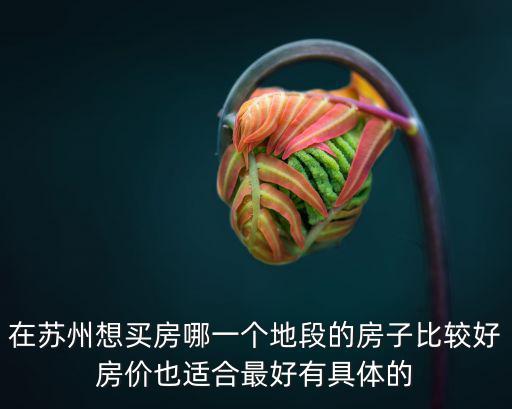 在蘇州想買房哪一個地段的房子比較好房價也適合最好有具體的