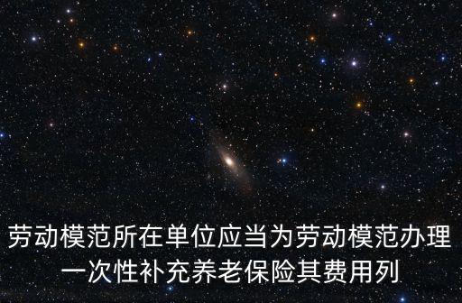 勞動模范所在單位應(yīng)當(dāng)為勞動模范辦理一次性補(bǔ)充養(yǎng)老保險其費(fèi)用列
