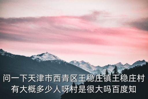 天津市西青區(qū)王穩(wěn)莊鎮(zhèn)人口，西青區(qū)王穩(wěn)莊離武清楊村多遠(yuǎn)