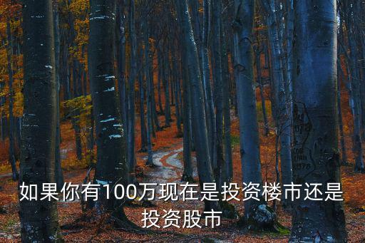 房價和股市哪個好，如果你有100萬現在是投資樓市還是投資股市