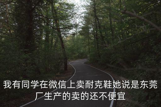 我有同學在微信上賣耐克鞋她說是東莞廠生產的賣的還不便宜