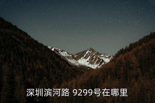 深圳692，深圳濱河路 9299號在哪里