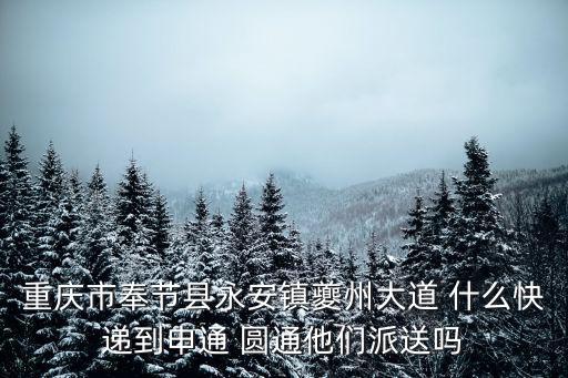 重慶市奉節縣永安鎮夔州大道 什么快遞到申通 圓通他們派送嗎
