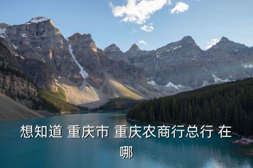 想知道 重慶市 重慶農(nóng)商行總行 在哪