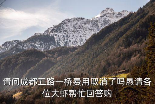 成都市的五六一橋費還收嗎，2012年成都5路1橋費用還交嗎