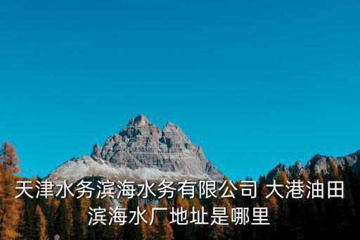 天津水務濱海水務有限公司 大港油田濱海水廠地址是哪里