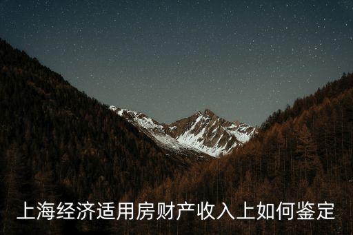 上海經濟適用房財產收入上如何鑒定