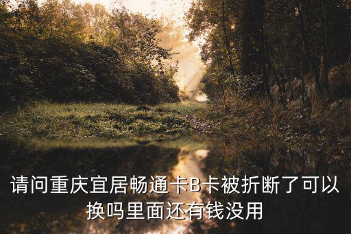 請問重慶宜居暢通卡B卡被折斷了可以換嗎里面還有錢沒用