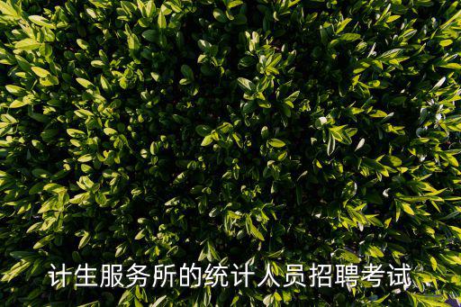 計生服務所的統計人員招聘考試