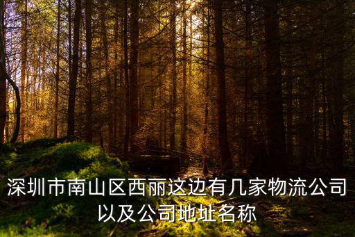 深圳市南山區西麗這邊有幾家物流公司以及公司地址名稱