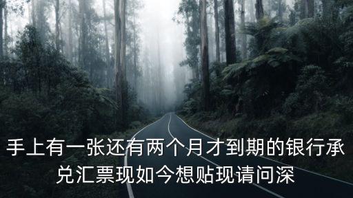 手上有一張還有兩個(gè)月才到期的銀行承兌匯票現(xiàn)如今想貼現(xiàn)請問深