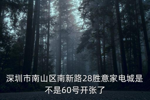深圳市南山區南新路28勝意家電城是不是60號開張了