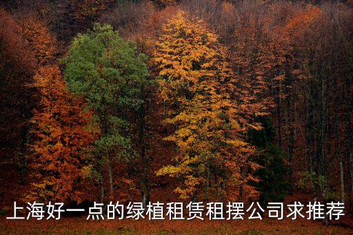 上海好一點的綠植租賃租擺公司求推薦