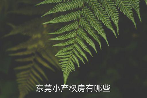 東莞小產權房有哪些