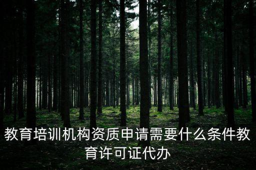 教育培訓(xùn)機(jī)構(gòu)資質(zhì)申請需要什么條件教育許可證代辦