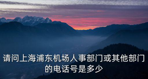 請問上海浦東機場人事部門或其他部門的電話號是多少