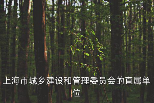 上海市城鄉建設和管理委員會的直屬單位