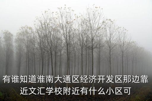 大通哪個小區房價最高，有誰知道淮南大通區經濟開發區那邊靠近文匯學校附近有什么小區可
