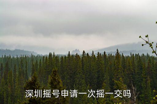 深圳搖號申請一次搖一交嗎