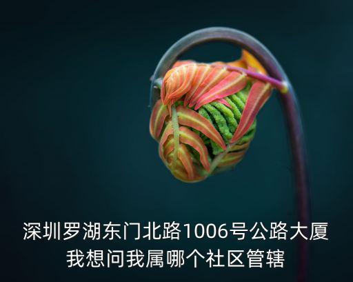 深圳羅湖東門北路1006號公路大廈我想問我屬哪個社區管轄