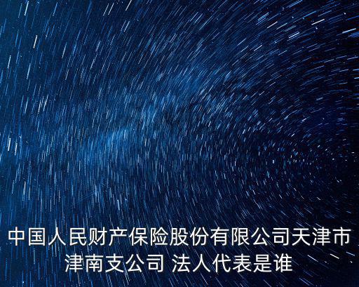 中國人民財產保險股份有限公司天津市津南支公司 法人代表是誰