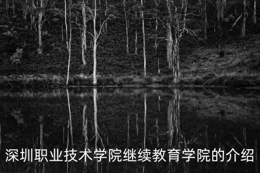 深圳職業(yè)技術(shù)學(xué)院繼續(xù)教育學(xué)院的介紹