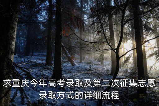 求重慶今年高考錄取及第二次征集志愿錄取方式的詳細流程