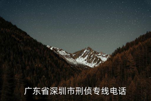 廣東省深圳市刑偵專線電話
