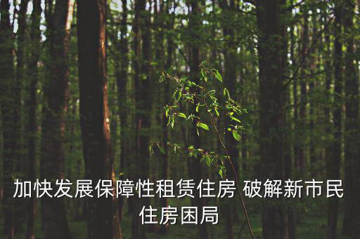 加快發(fā)展保障性租賃住房 破解新市民住房困局