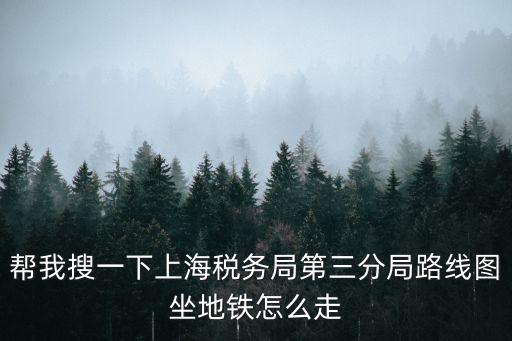幫我搜一下上海稅務局第三分局路線圖坐地鐵怎么走