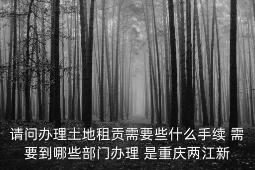 請問辦理土地租貢需要些什么手續 需要到哪些部門辦理 是重慶兩江新