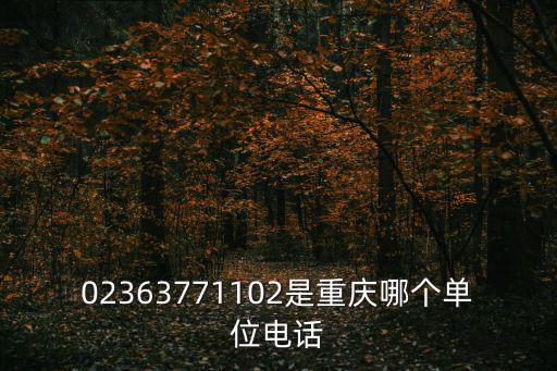 02363771102是重慶哪個單位電話