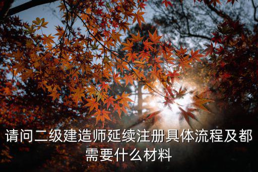 請問二級建造師延續注冊具體流程及都需要什么材料