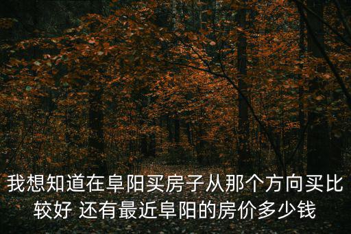 阜陽房價哪個地段最好，在阜陽哪個區買房子比較好