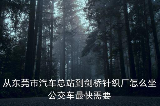從東莞市汽車總站到劍橋針織廠怎么坐公交車最快需要