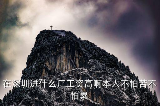 在深圳進什么廠工資高啊本人不怕苦不怕累